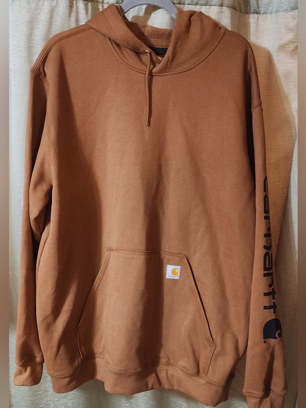 Carhartt Men’s Brown Workwear Hoodie with Sleeve Logo